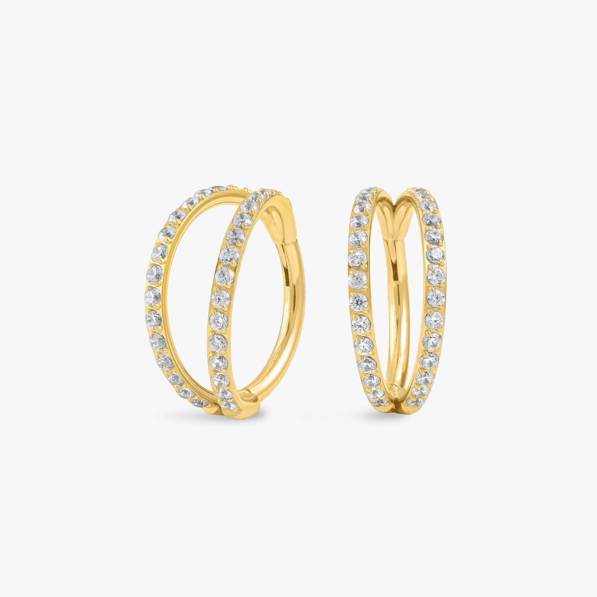 16G Double Layer Cartilage Hoop Earrings - Erica Jewels