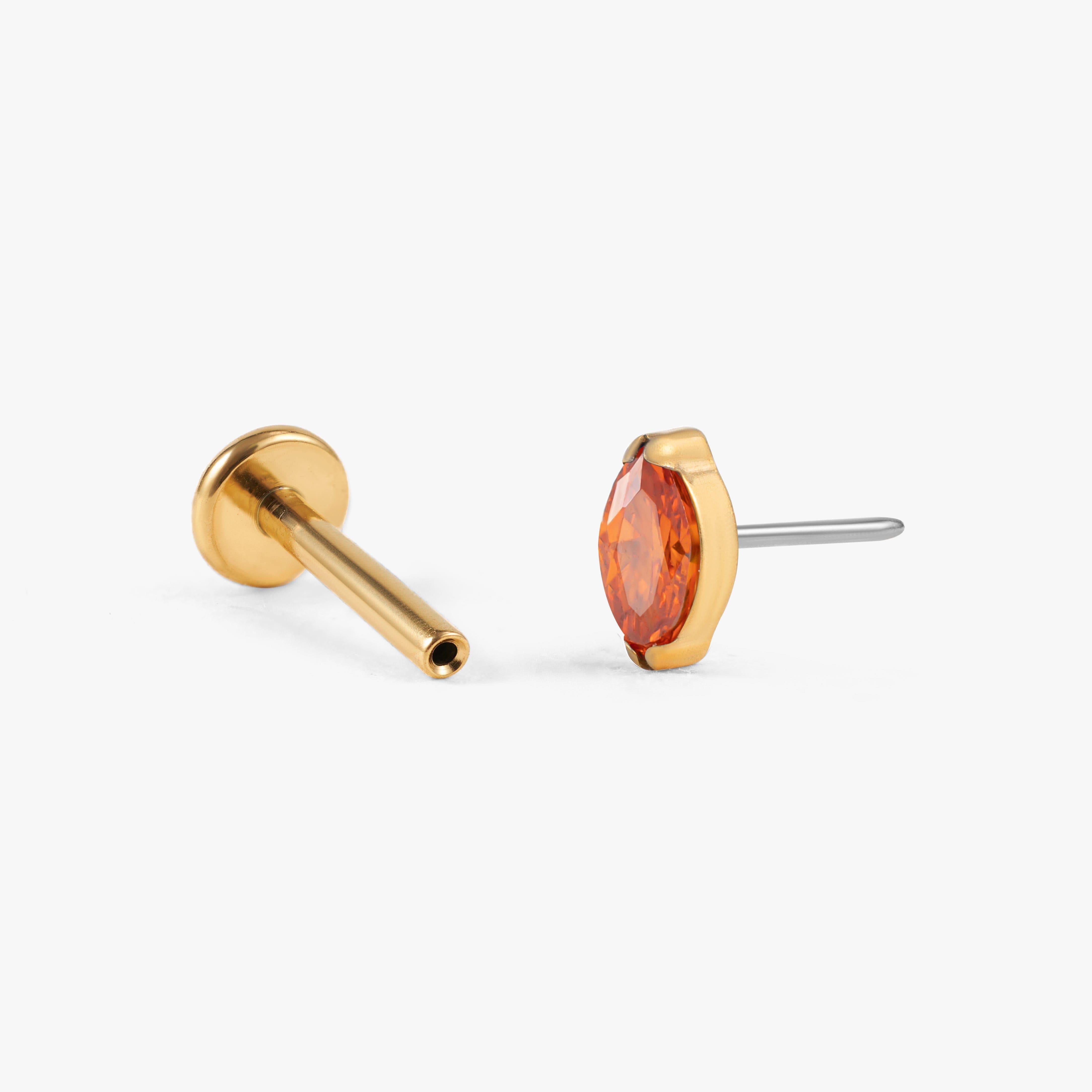 Garnet Red Push Pin Earring - Erica Jewels